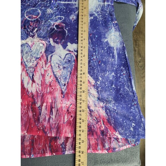 Leoma Lovegrove Women's Petite Medium Angels Artsy Top Purple Pink - Picture 6 of 8
